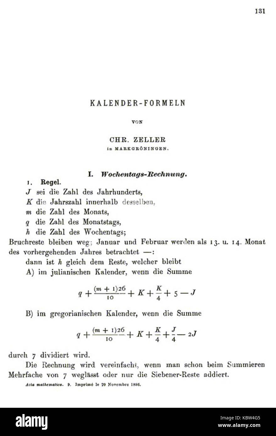 Acta Mathematica vol. 009 (1886) 131 Stock Photo Alamy