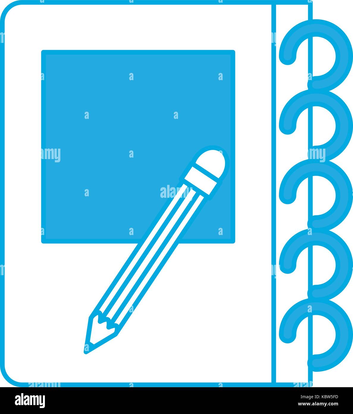 notebook and pencil icon over white background vector illustration ...