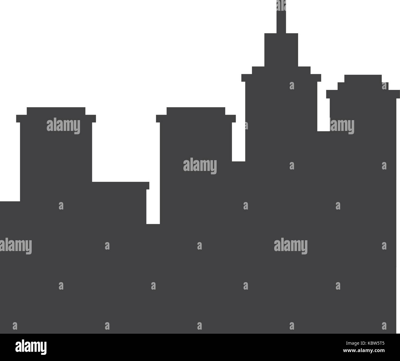 city silhouette icon over white backtround vector illustration Stock ...
