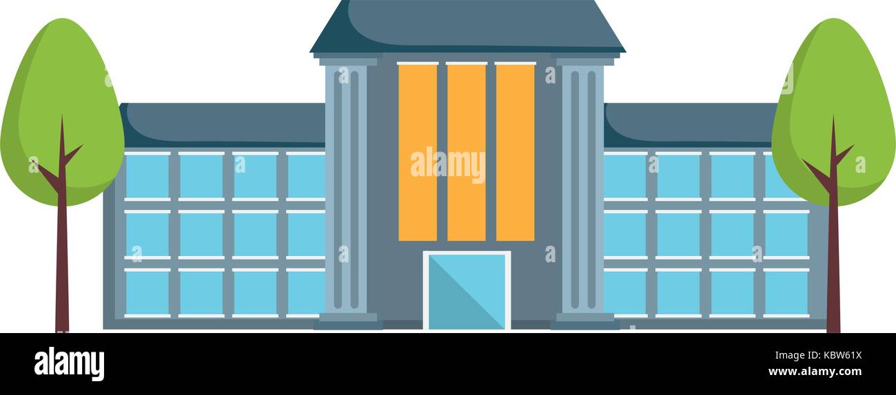 school building icon over white background vector illustration Stock ...