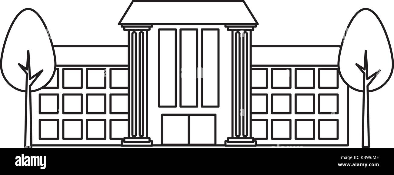school building icon over white background vector illustration Stock ...