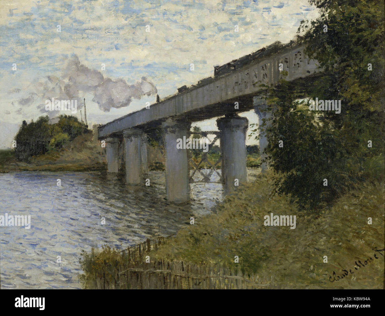 Claude Monet   The Railroad bridge in Argenteuil Stock Photo