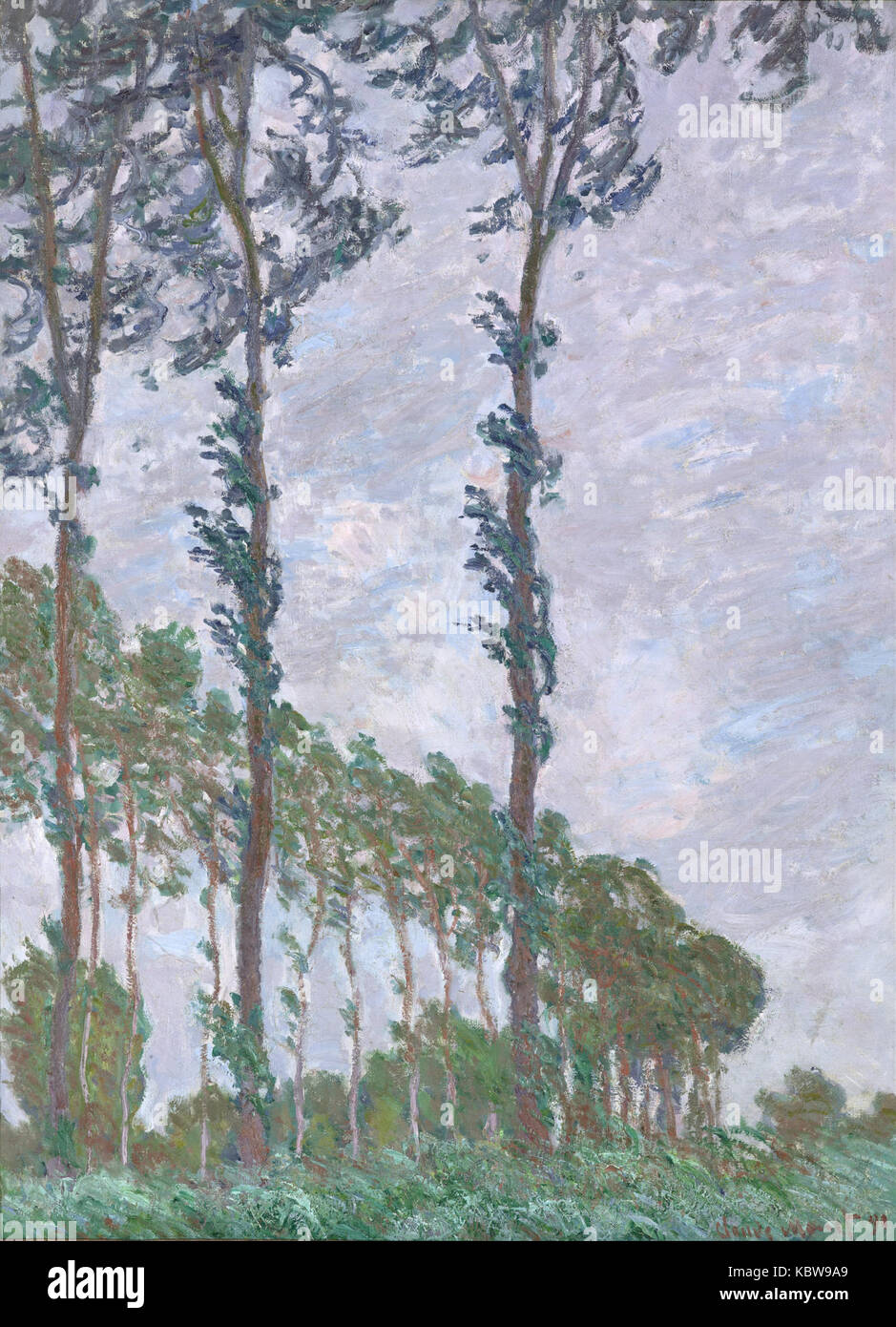 Claude Monet   Wind Effect, Series of The Poplars Stock Photo