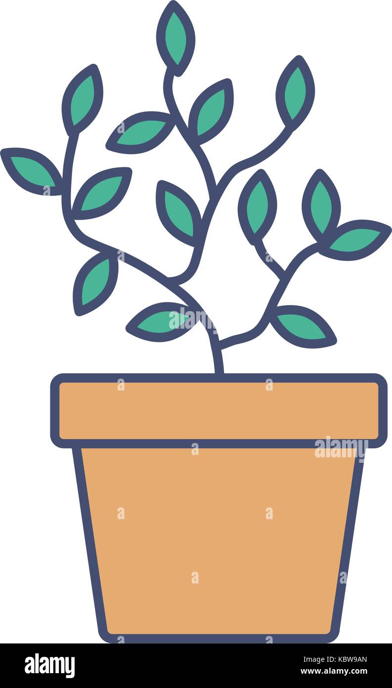 plant in a pot icon over white background vector illustration Stock ...