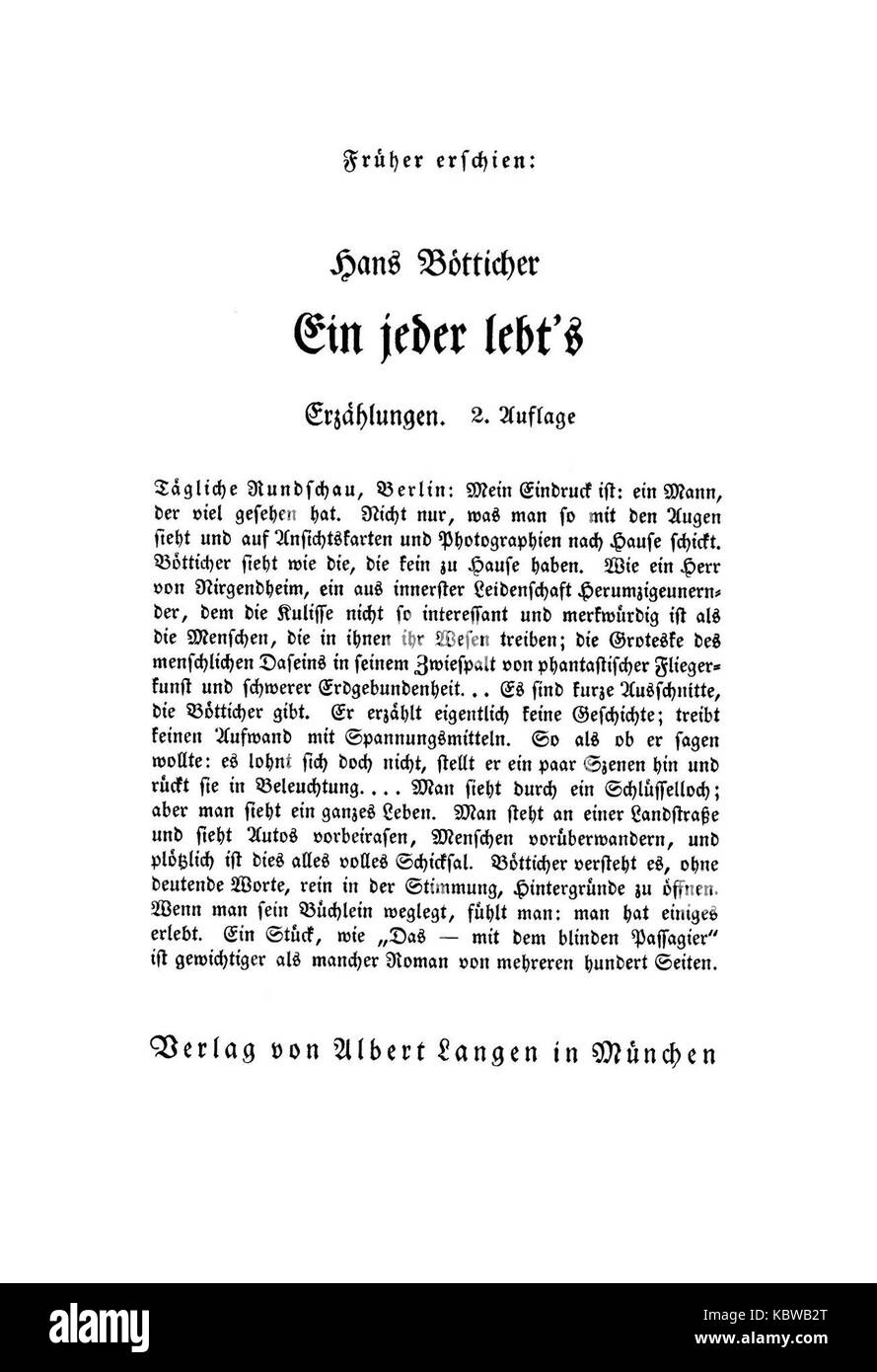 Die Woge (Ringelnatz) 124 Stock Photo Alamy