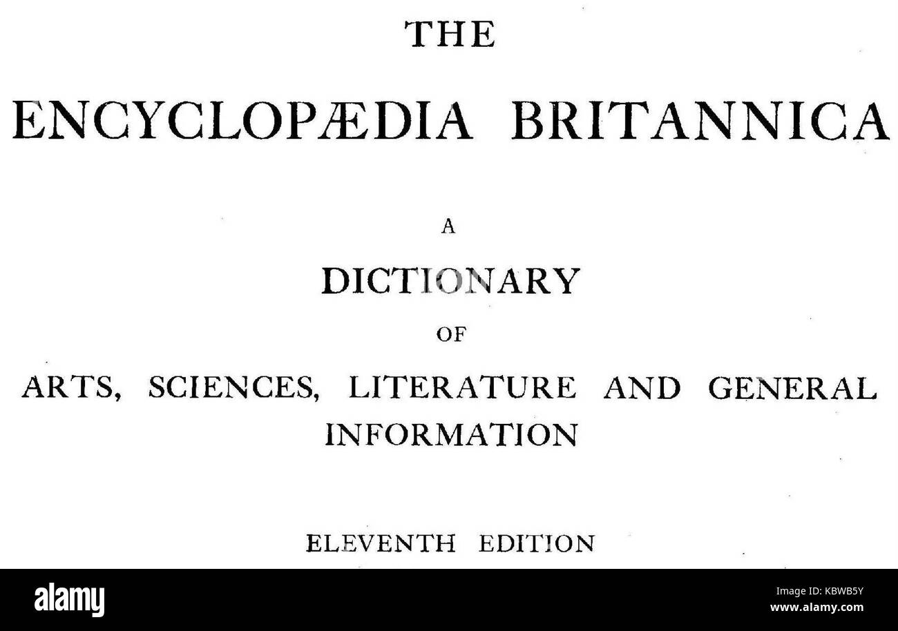 Encyclopaedia Britannica 1911 Stock Photo Alamy