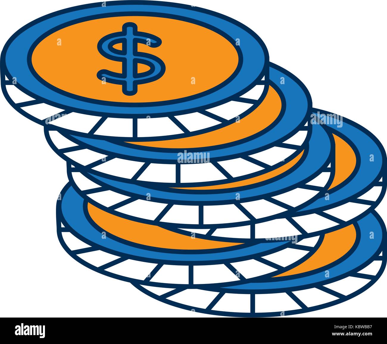 money coins stack icon over white background vector illustration Stock ...