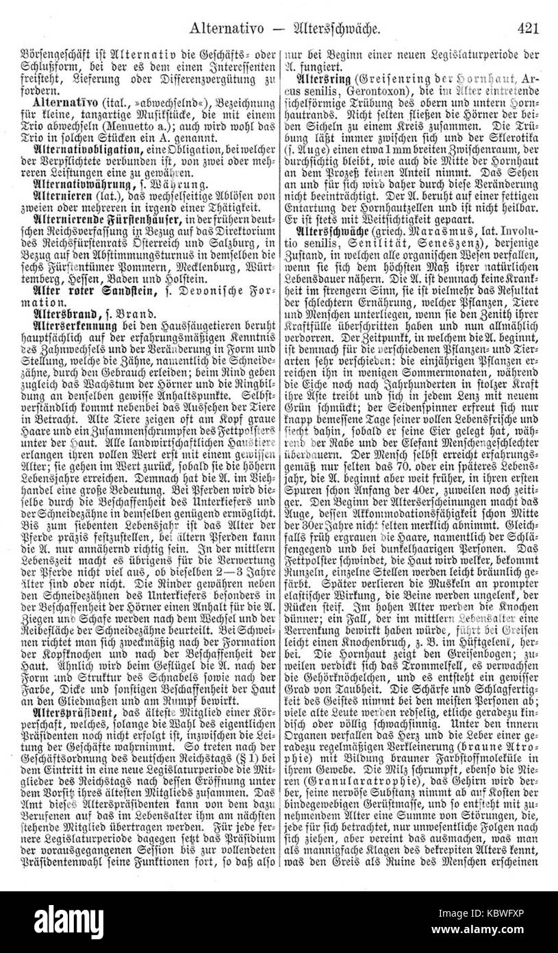 This image is a page from the Meyers Lexicon, showing an early German ...