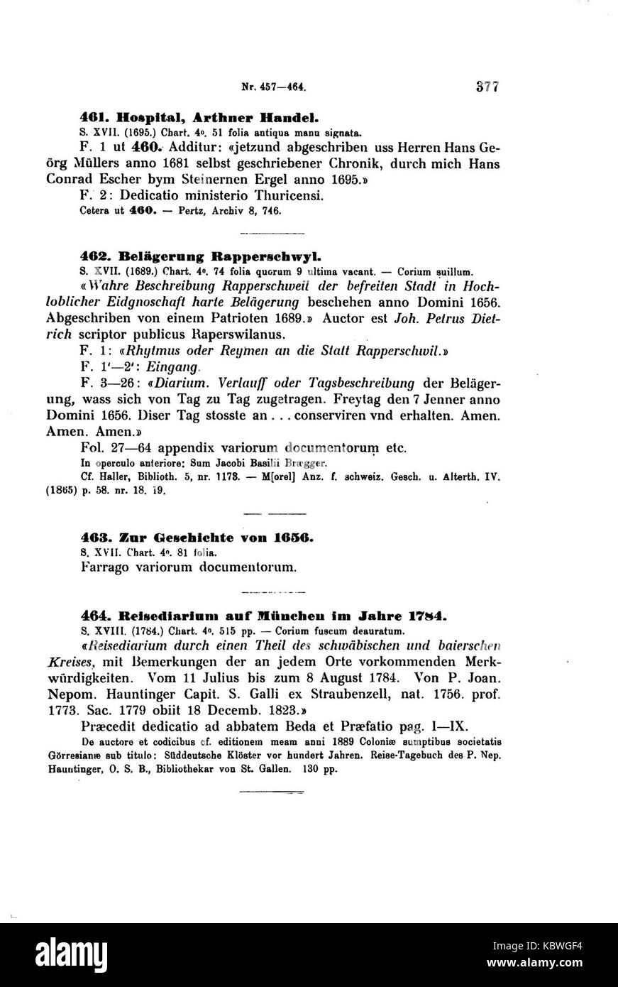 Meier Einsiedler Handschriftenkatalog 377 Stock Photo Alamy