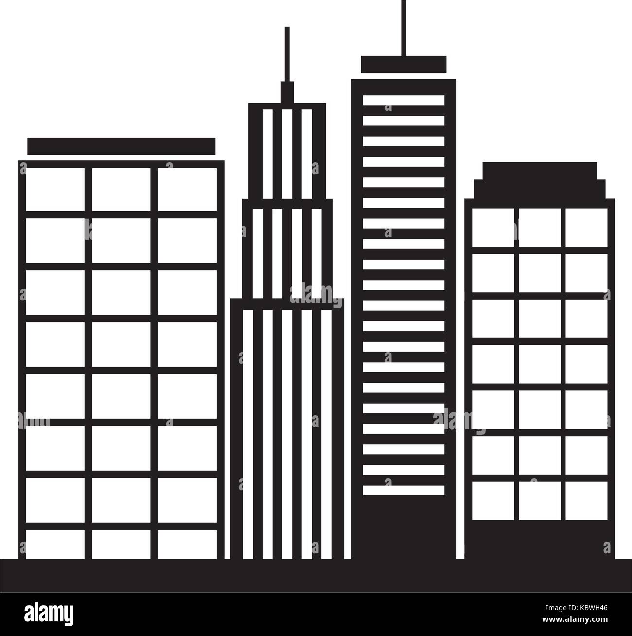 buildings city landscape business center view with location navigation ...