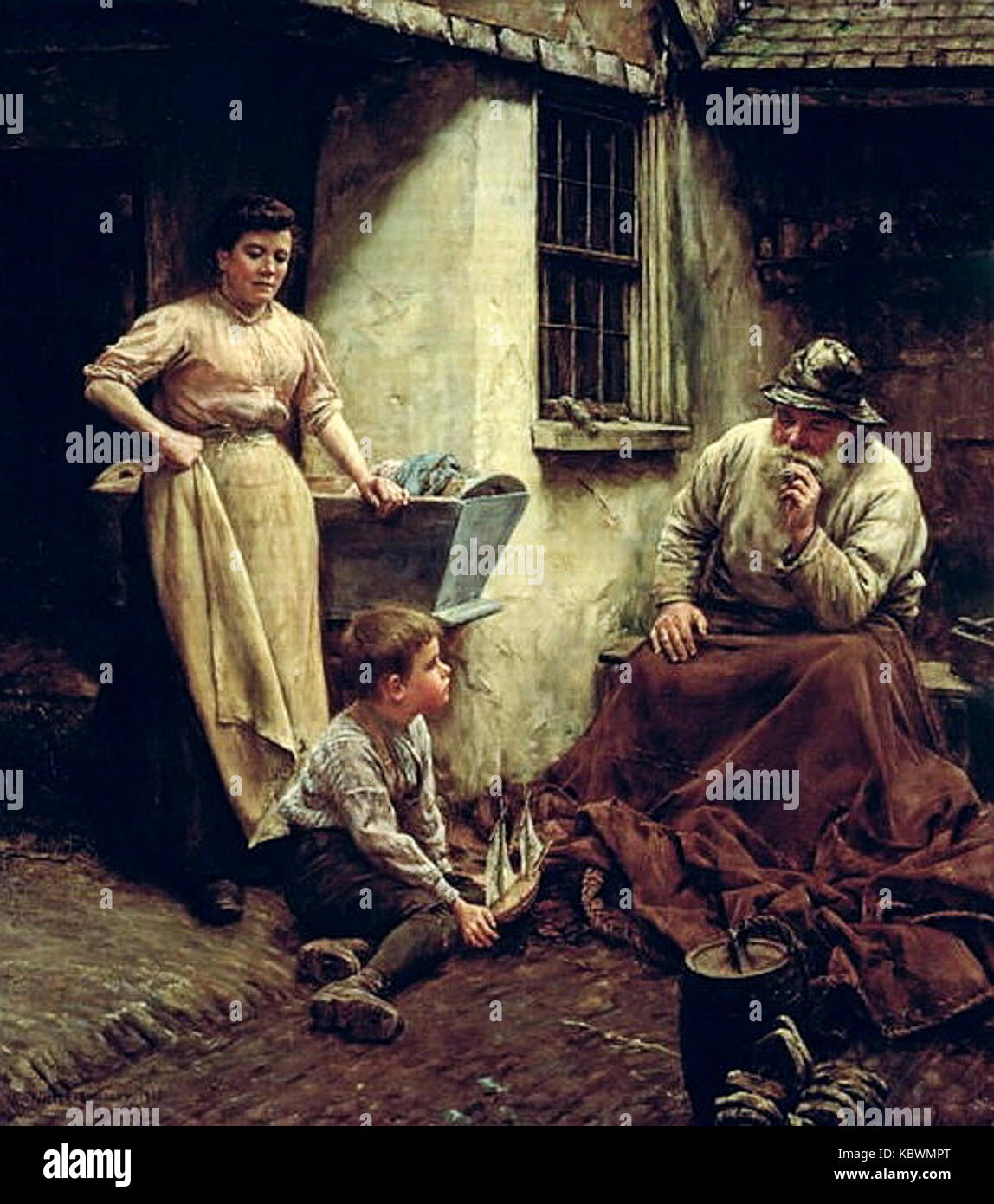 Walter Langley A Chip Off The Old Block 1905 Stock Photo - 