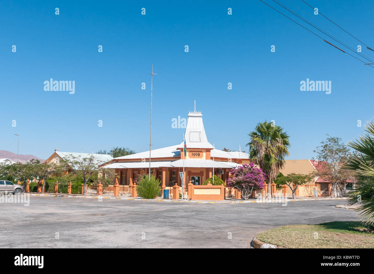 USAKOS, NAMIBIA - JULY 3, 2017: The municipal building in Usakos in the Erongo Region of Namibia Stock Photo