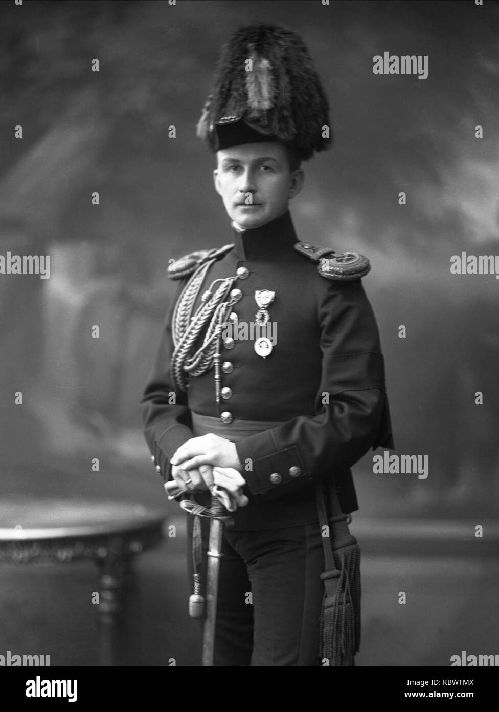 Christopher Fougner in uniform for Generalstaben, 1909   looking at viewer Stock Photo