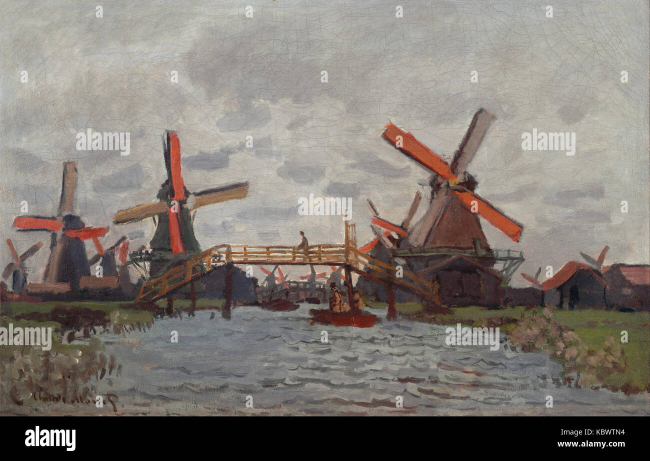 Claude Monet Mills at Westzijderveld near Zaandam Stock Photo - Alamy