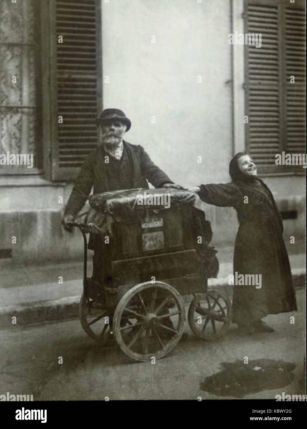 Eugene Atget Organ Grinder 1899 Stock Photo