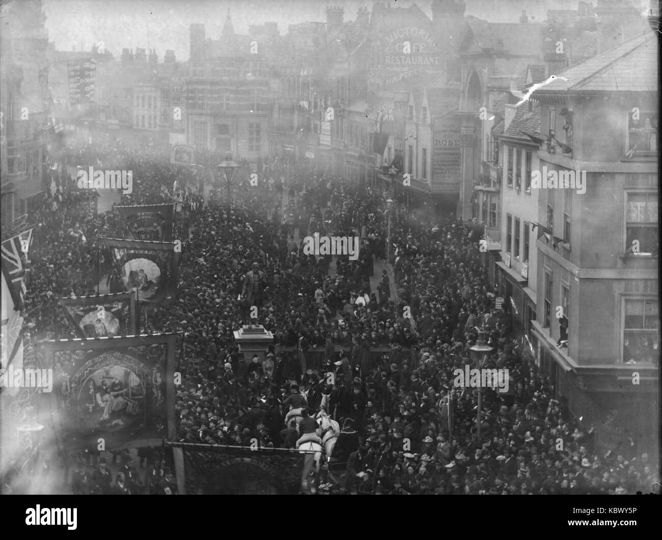 Broad Street, Reading, unveiling of the statue of George Palmer, 1891 Stock Photo