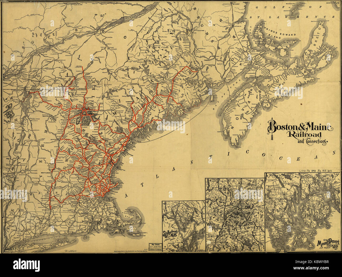 This image showcases the Boston and Maine Railroad in 1898, a key ...