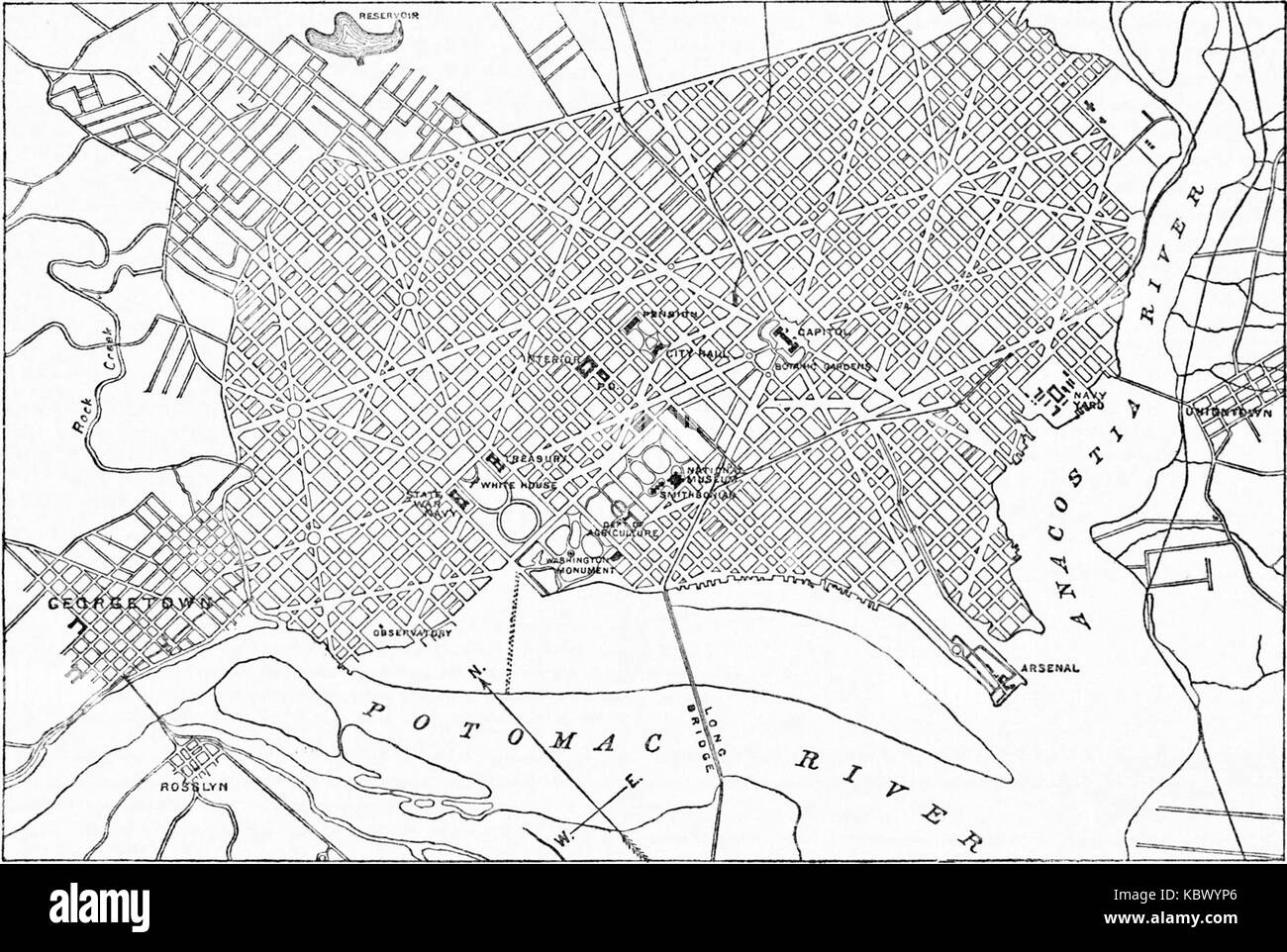 EB9 Washington (city) plan Stock Photo - Alamy