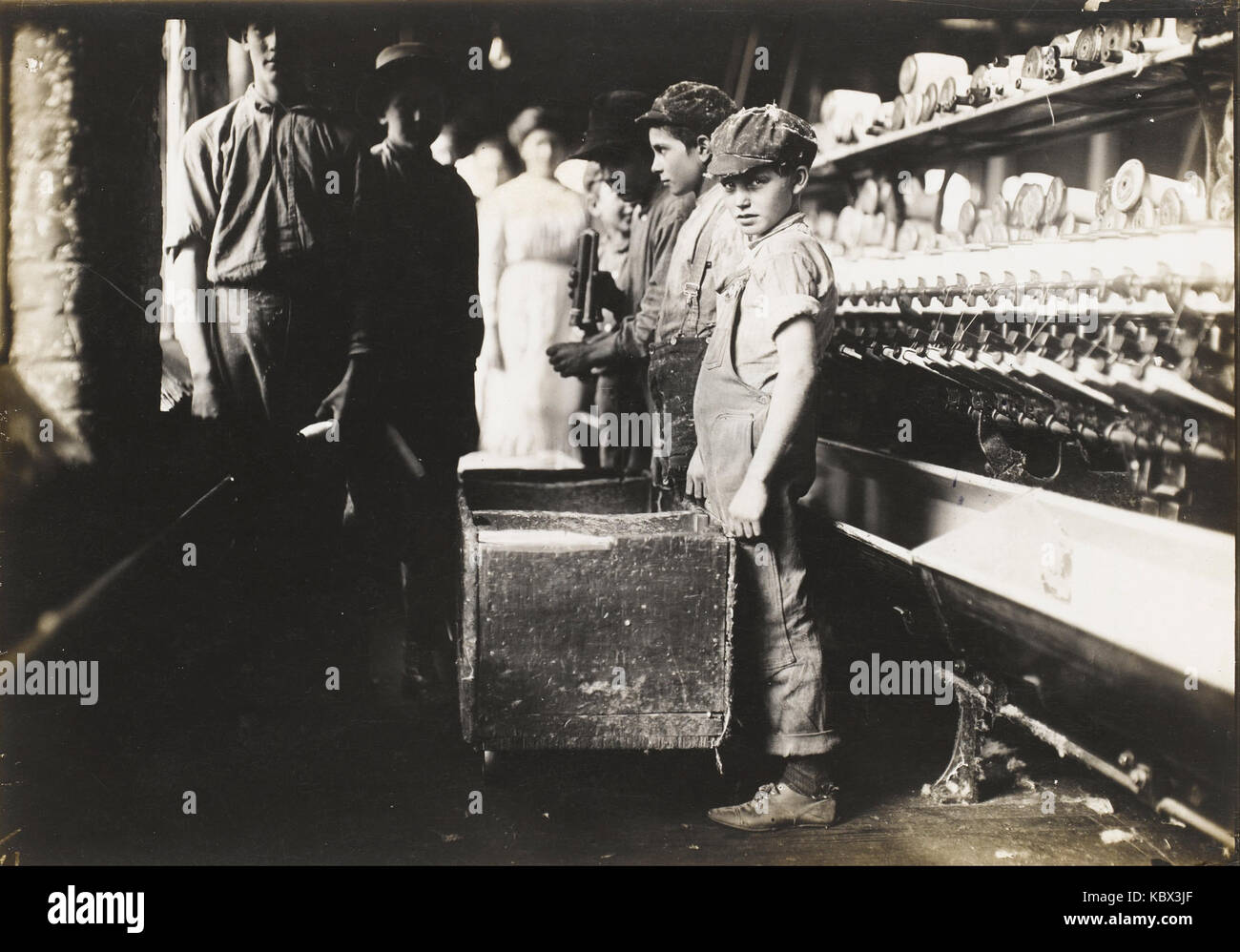 Lewis Wickes Hine   Young Doffers in the Elk Cotton Mills, Fayetteville, Tennessee Stock Photo