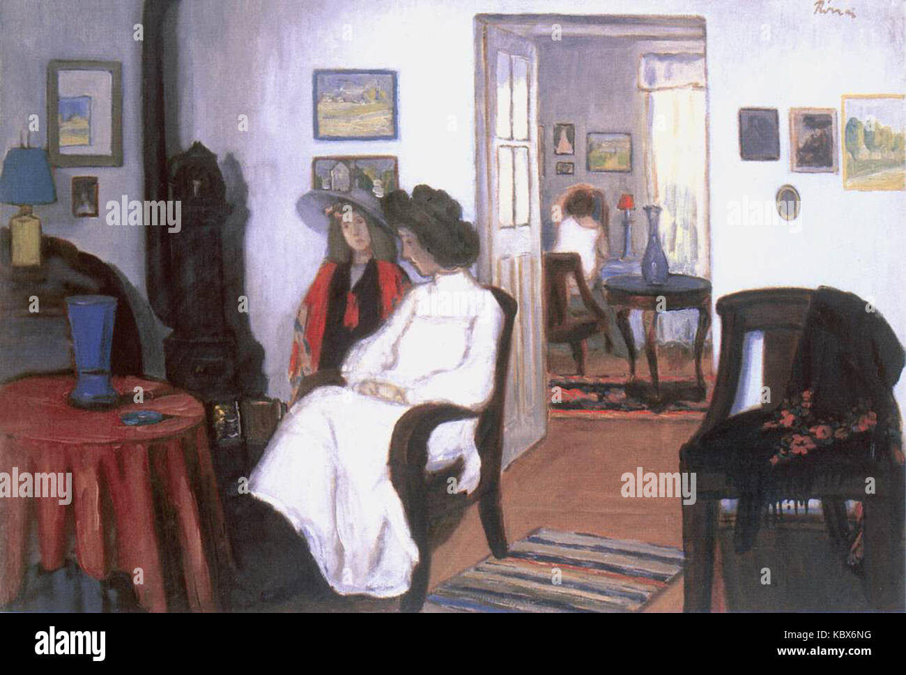 Rippl White Wall, Brown Furniture Stock Photo Alamy