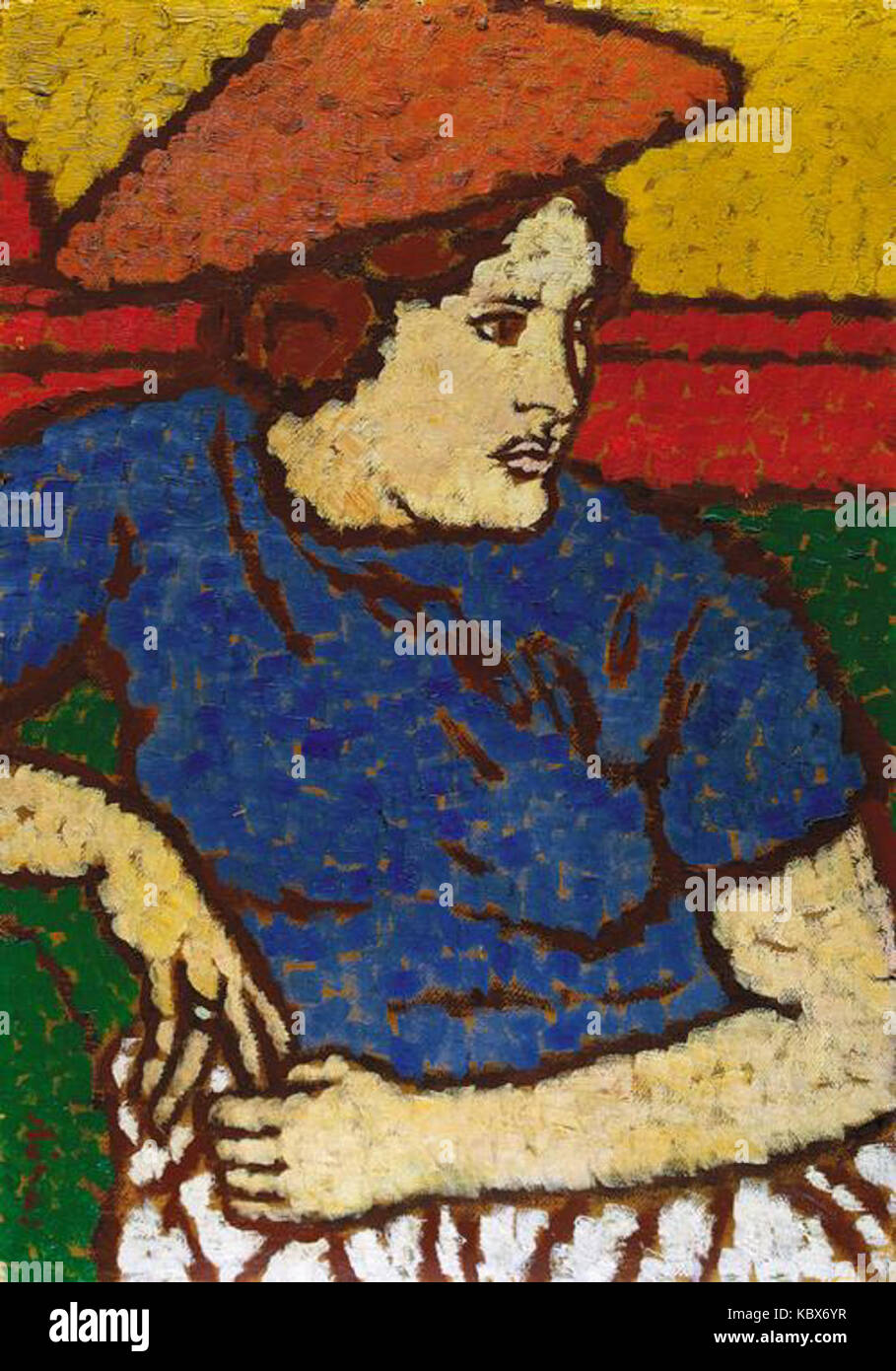 Rippl Young Woman in Red Hat Stock Photo Alamy