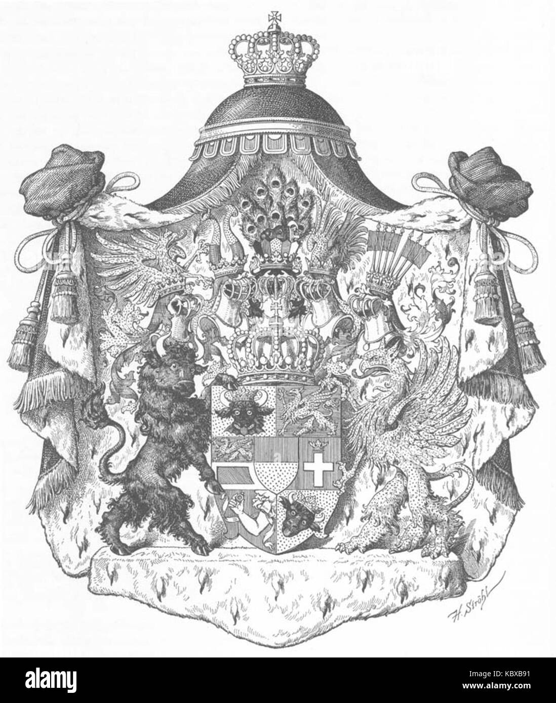 Wappen Deutsches Reich   Grossherzogtum Mecklenburg Strelitz (Grosses) Stock Photo