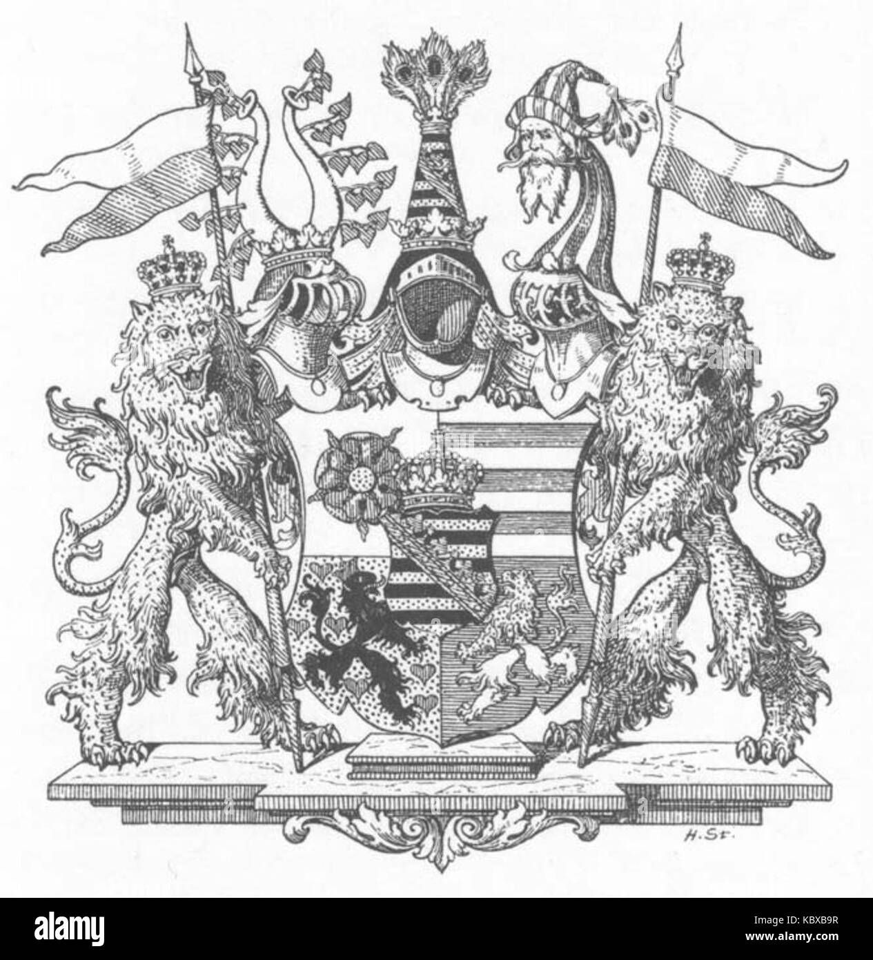 Wappen Deutsches Reich   Herzogtum Sachsen Altenburg (Mittleres) Stock Photo