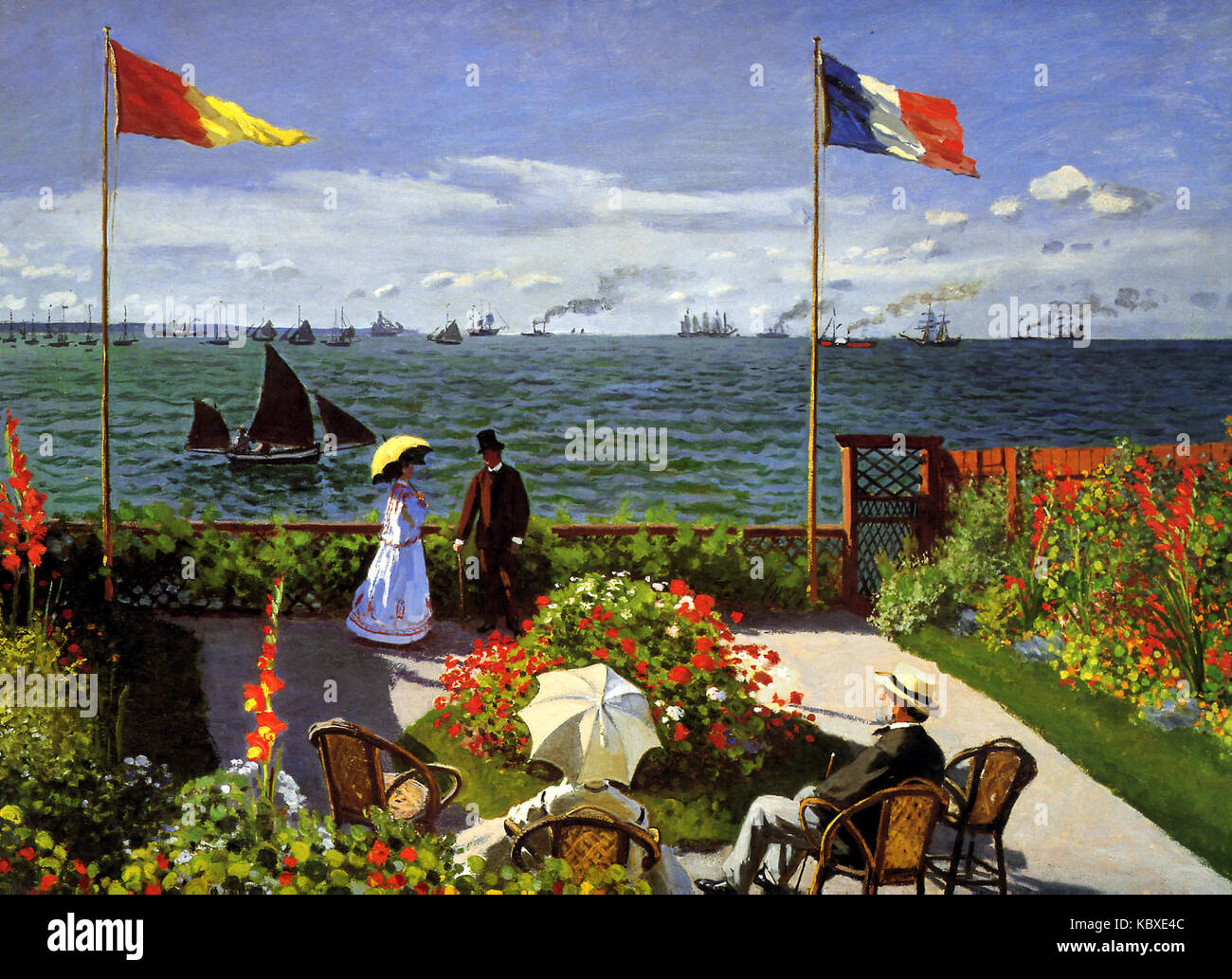 Claude Monet   1867   Garden at Sainte Adresse Stock Photo