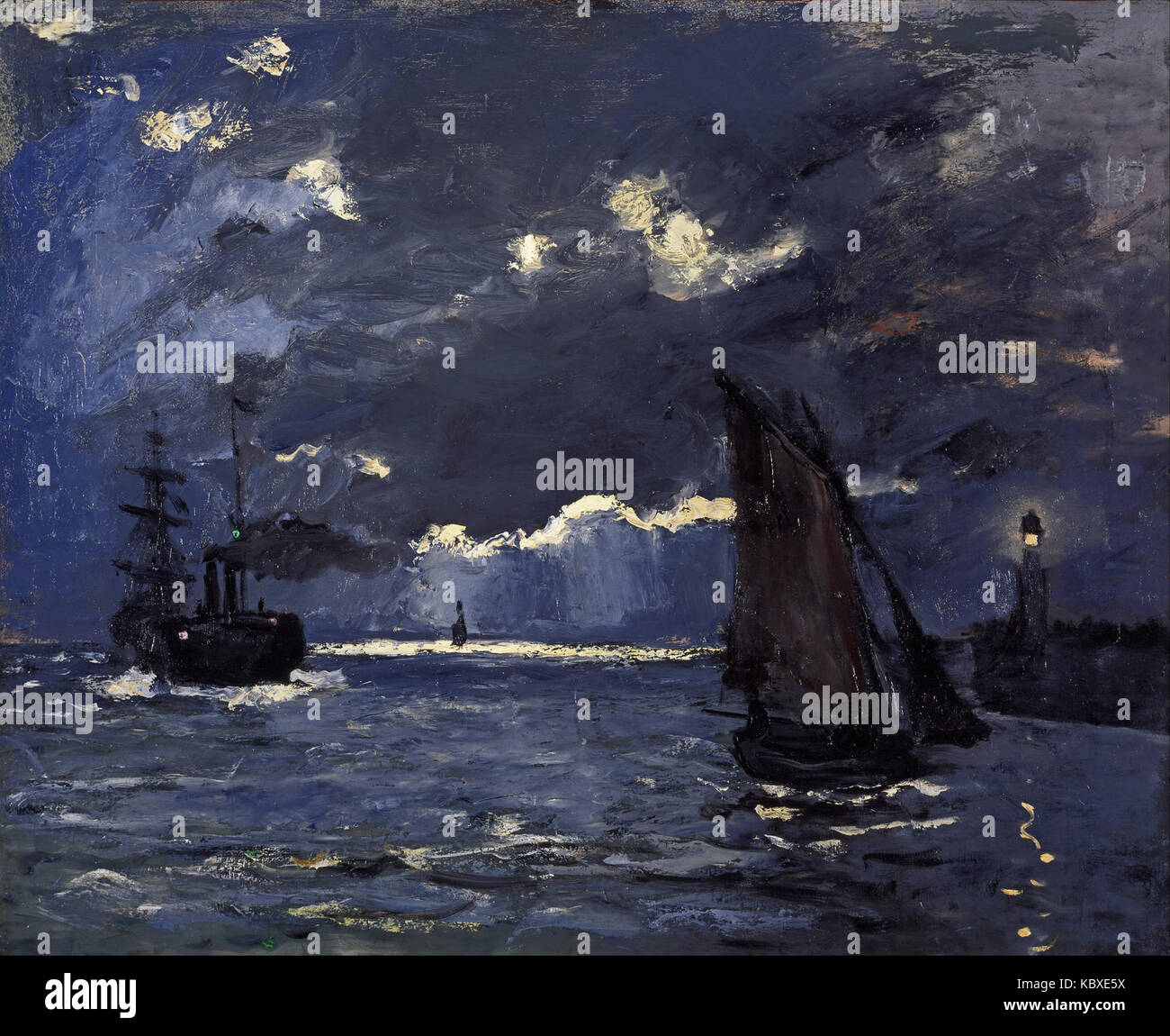 Claude Monet   A Seascape, Shipping by Moonlight Stock Photo