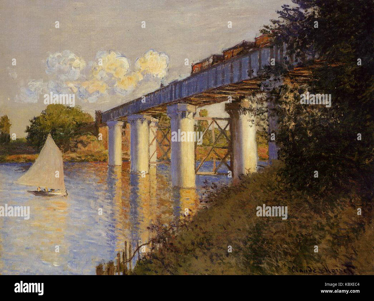 Claude Monet   The Railway Bridge at Argenteuil (Philadelphia) Stock Photo