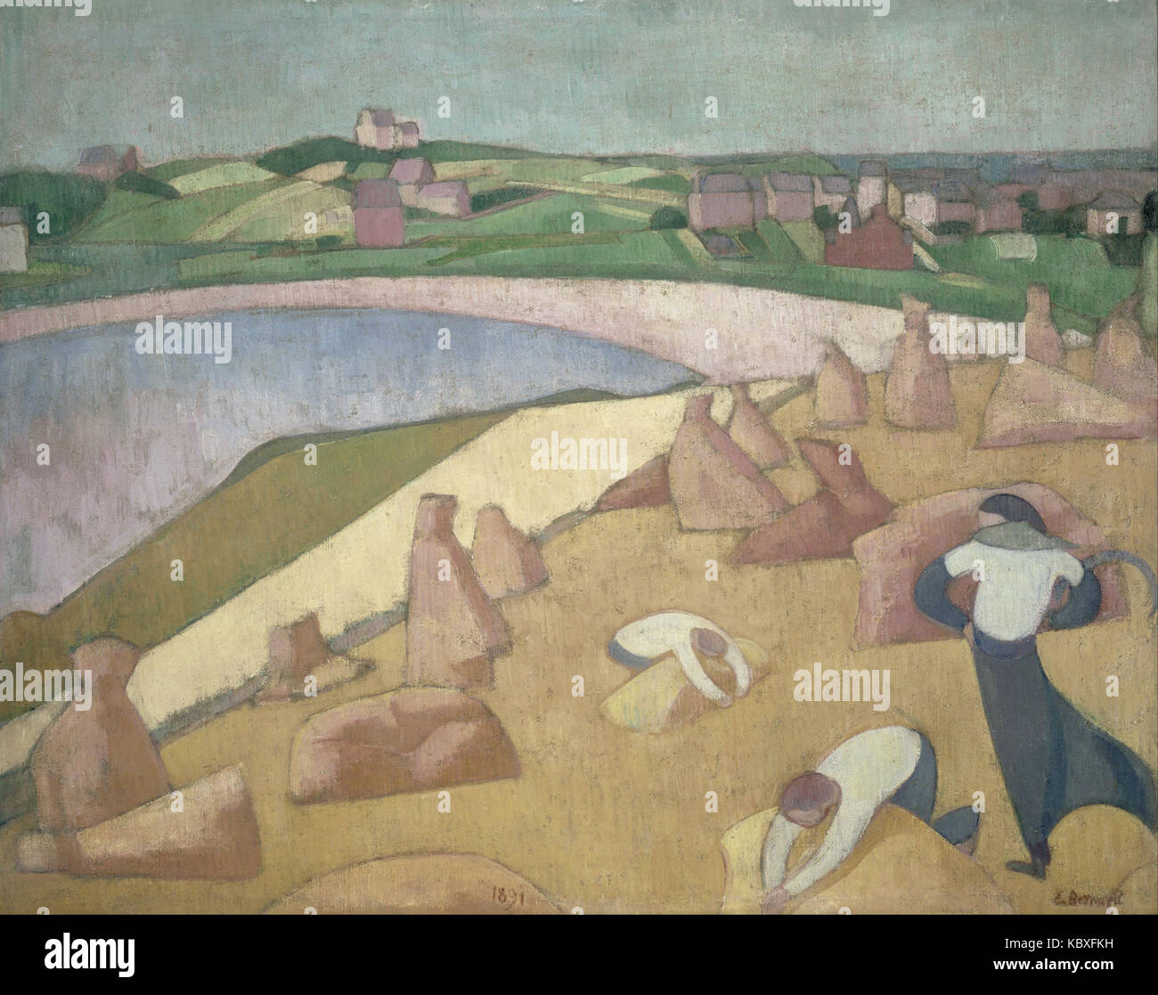 Emile Bernard Harvest by the Sea Stock Photo Alamy