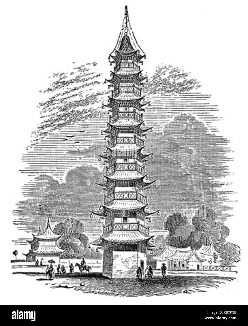 Porcelain tower of nanjing Black and White Stock Photos & Images Alamy