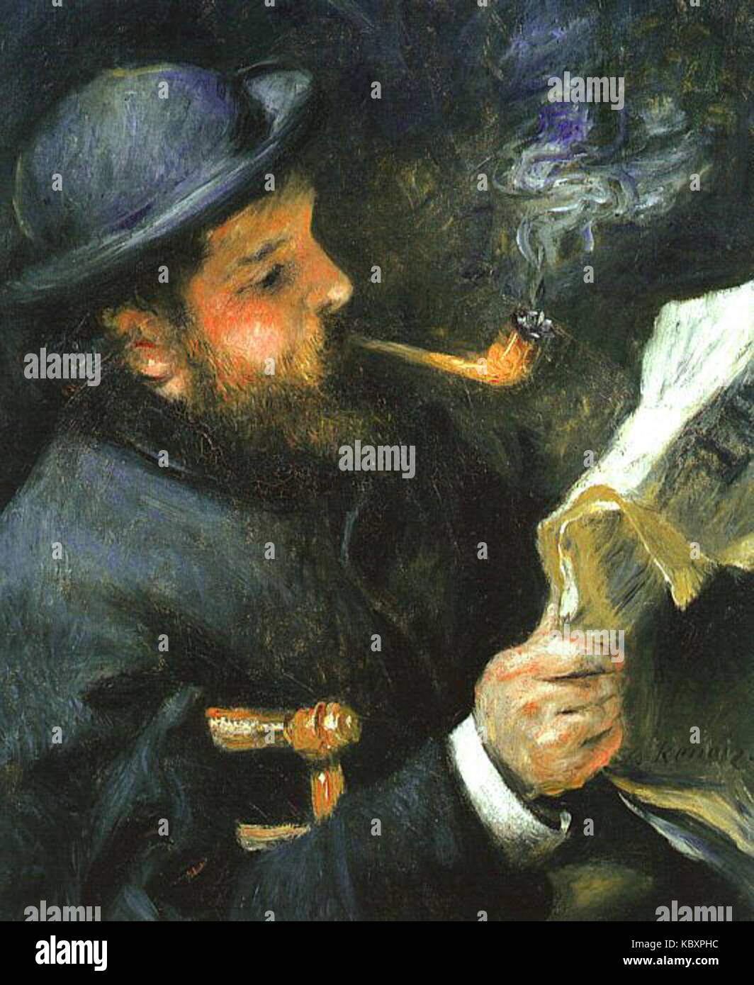 Pierre August Renoir, Claude Monet Reading Stock Photo
