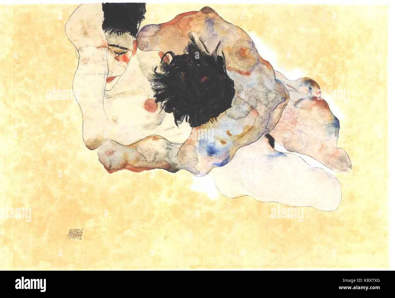 Schiele   Umarmung   1912 Stock Photo