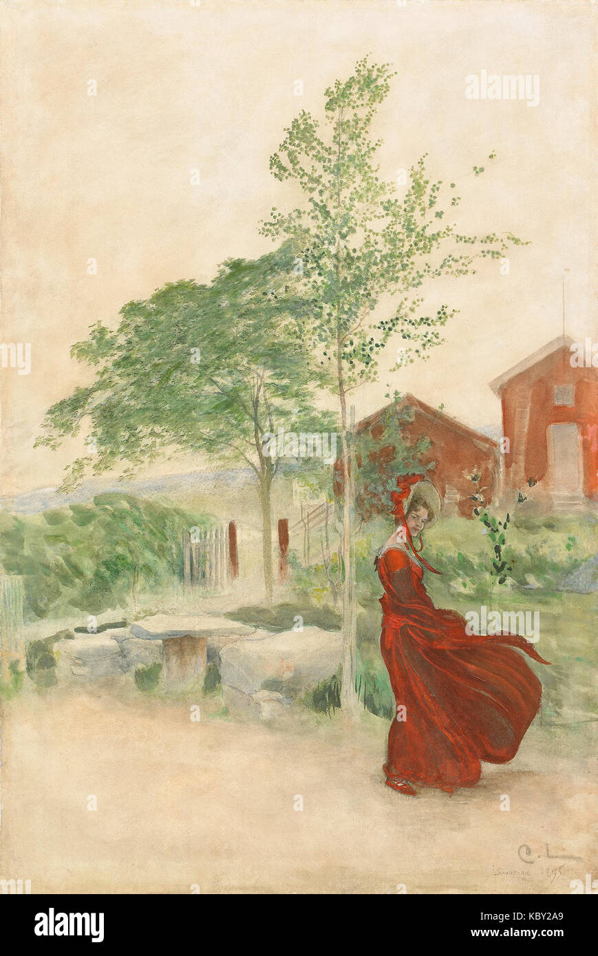 Carl Larsson   Stina 1895 (framed) Stock Photo
