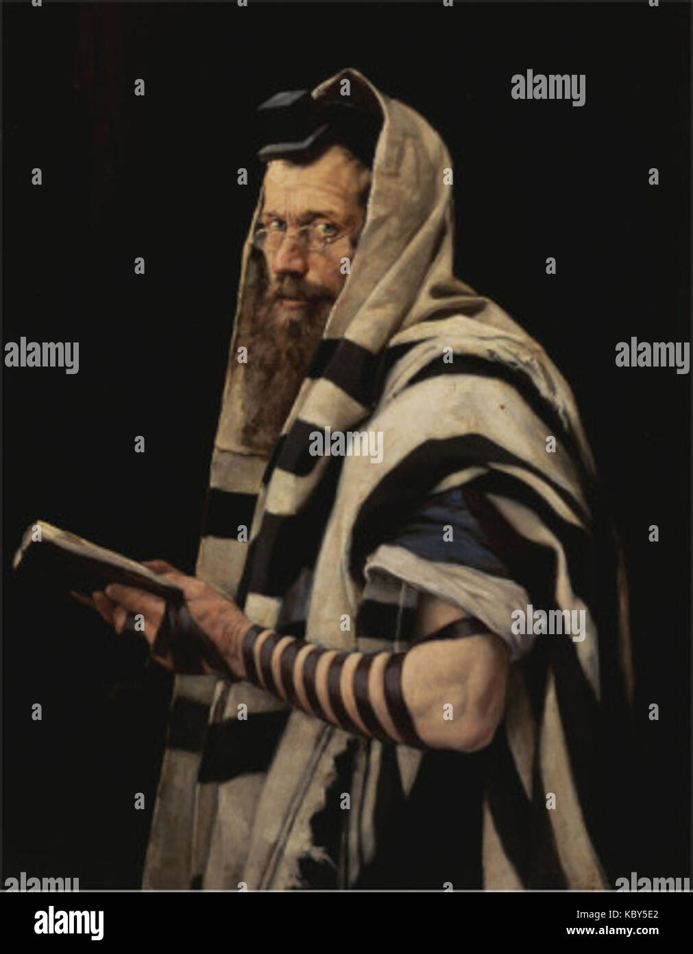 Jan Styka Rabbi with tefillin Stock Photo - Alamy