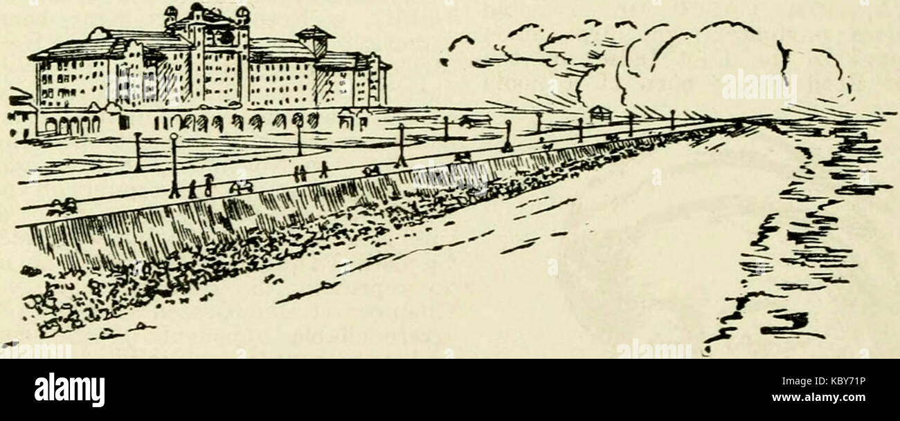 Collier's 1921 Galveston sea wall (drawing Stock Photo Alamy