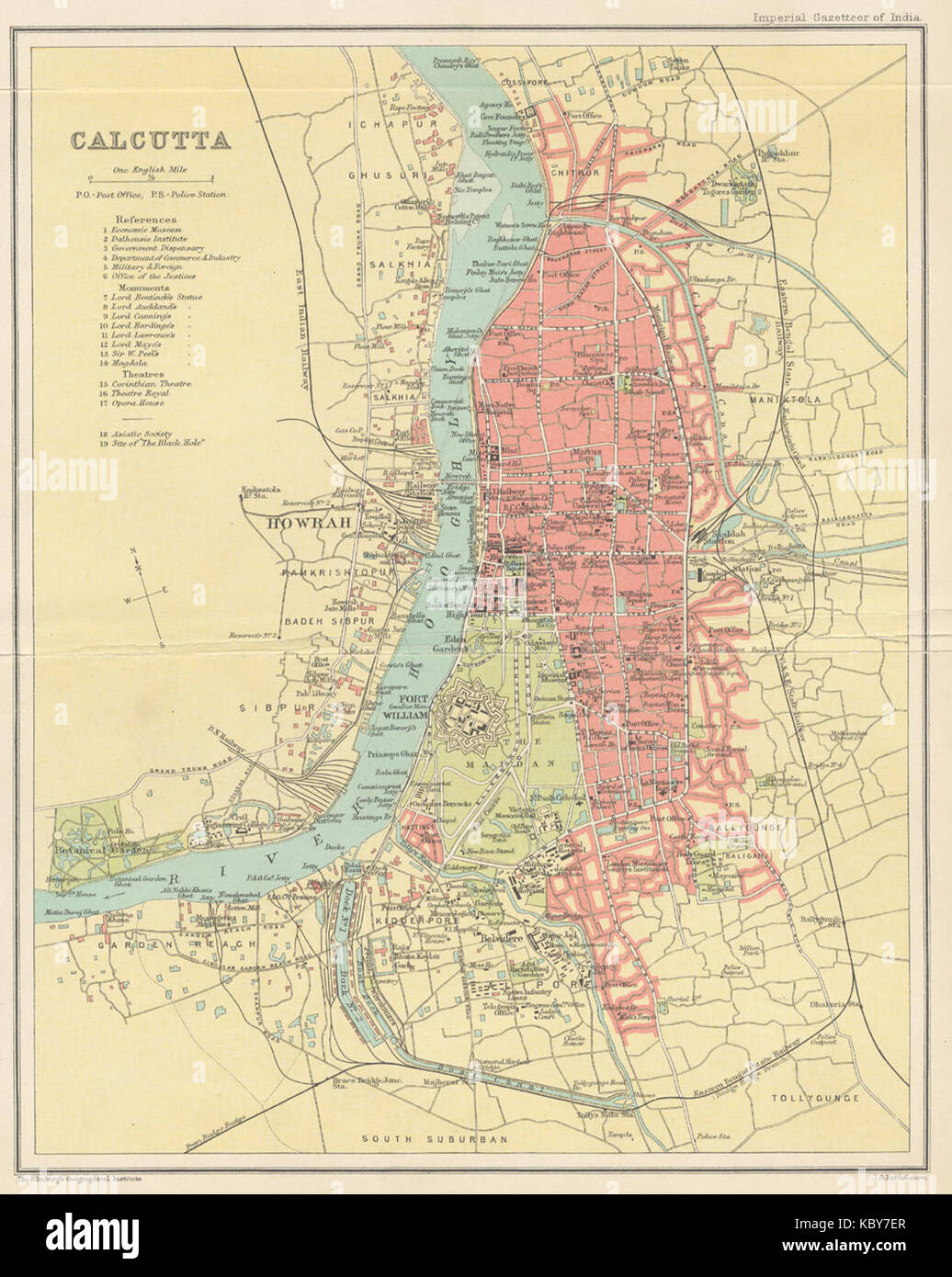 Old Map Of Kolkata Old Map Of Calcutta High Resolution Stock Photography And Images - Alamy