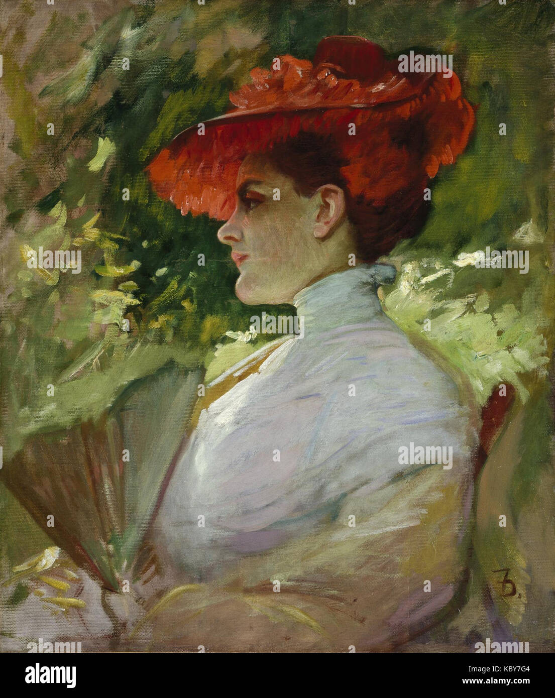 Frank Duveneck Lady with a Red Hat (Portrait of Maggie Wilson, c.1904
