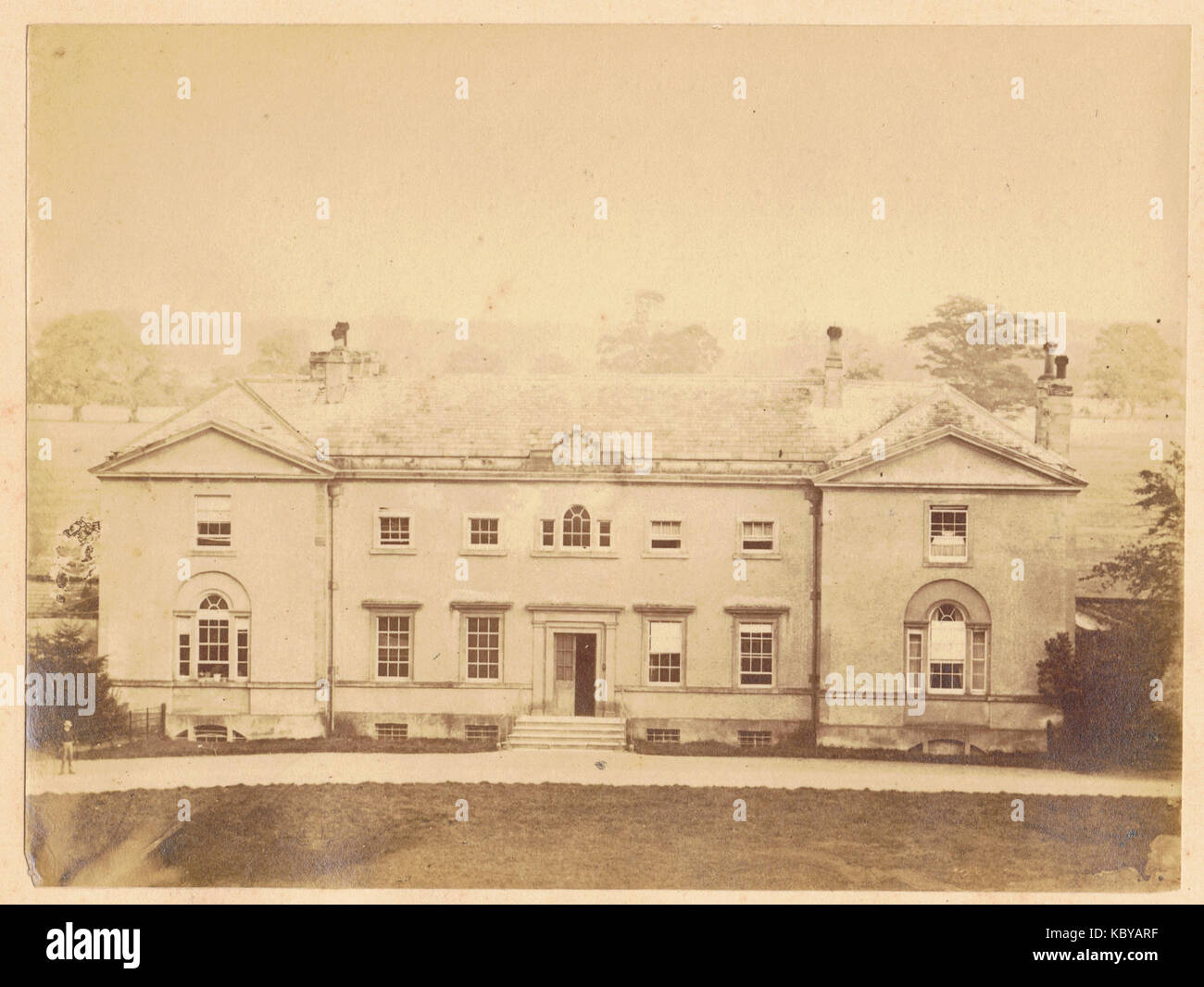 1860s photograph of Kirkby Fleetham House Stock Photo