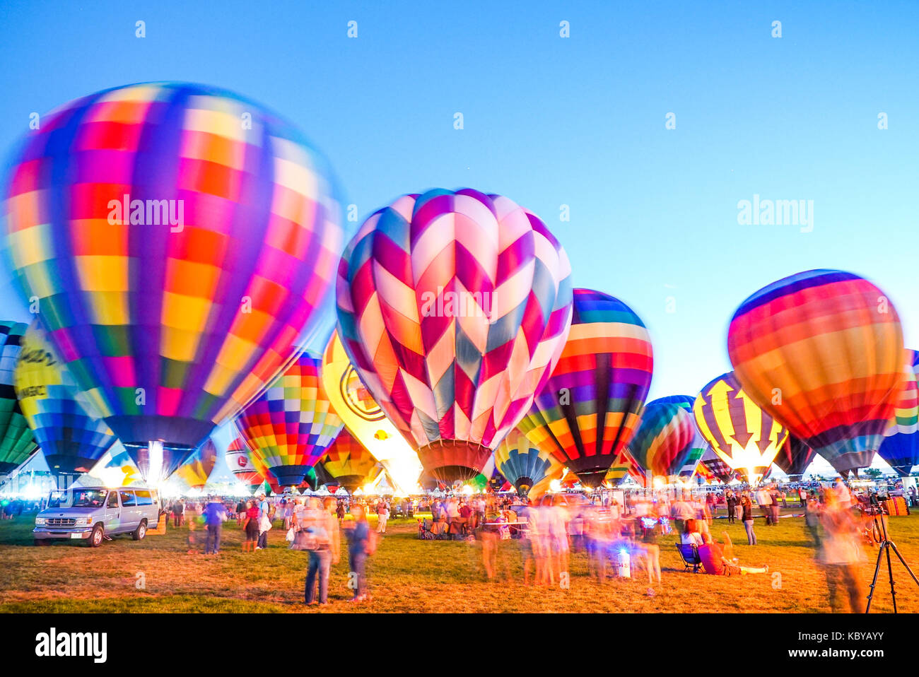 Albuquerque International Balloon Fiesta! This event happens once a year and is an incredible experience for people of all ages. Stock Photo