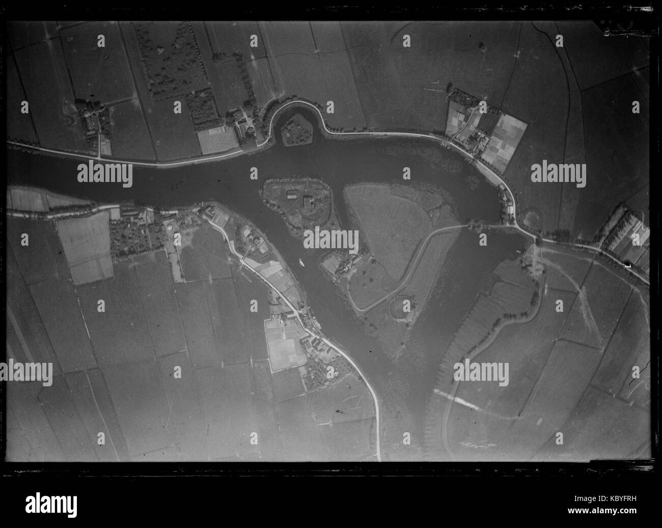 Verticale luchtfoto van Fort Hinderdam Stock Photo