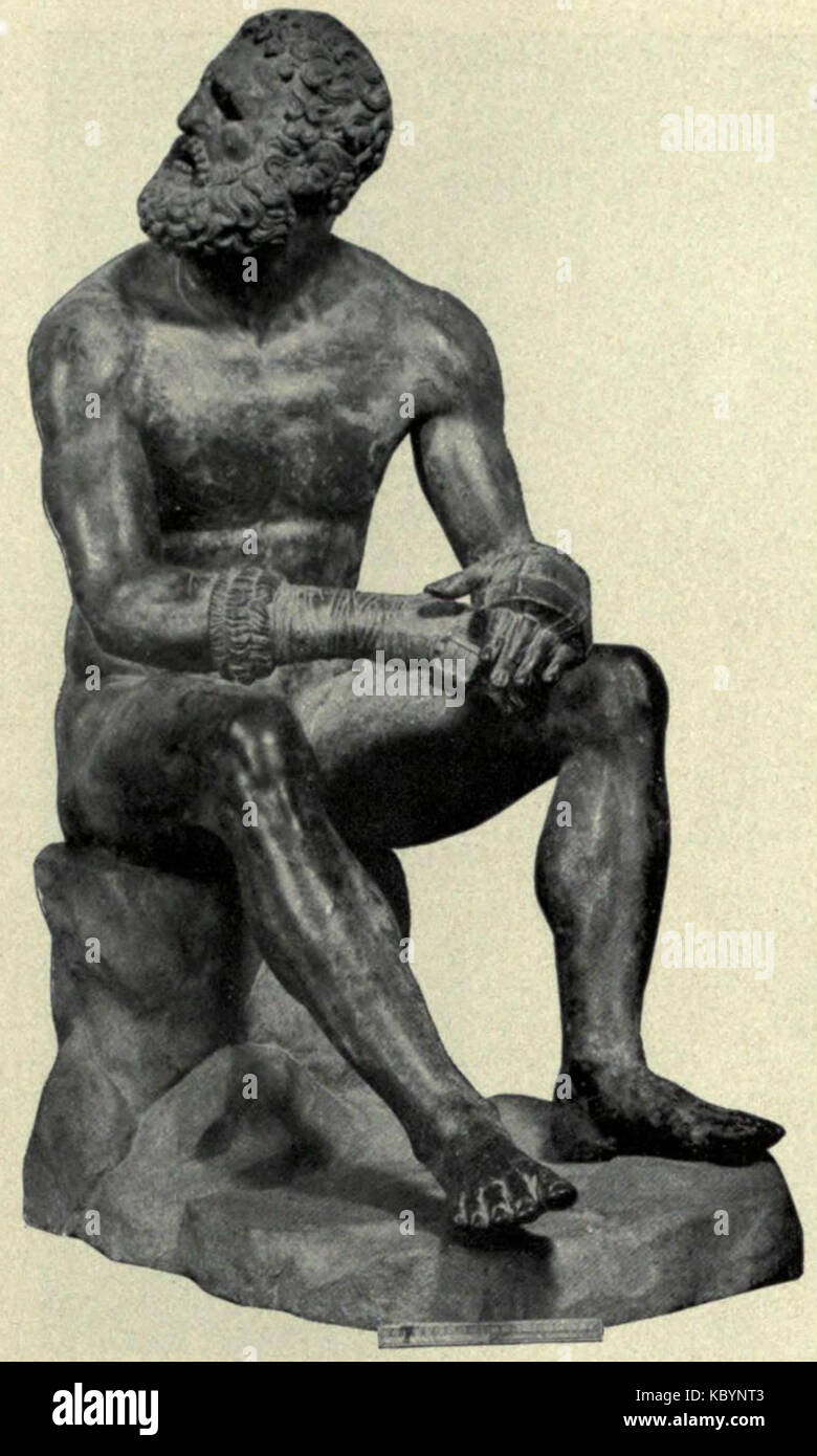 EB1911 Greek Art   Bronze Boxer of Terme Stock Photo