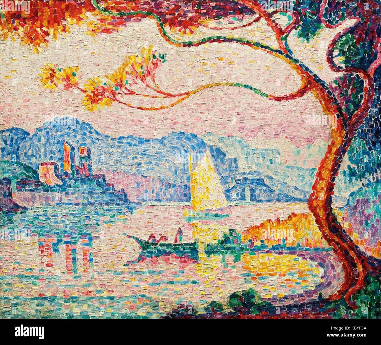Reproduction Tableau Signac "Antibes Bacon" - Poster 50x70 Cm - Marque PostersAndCo