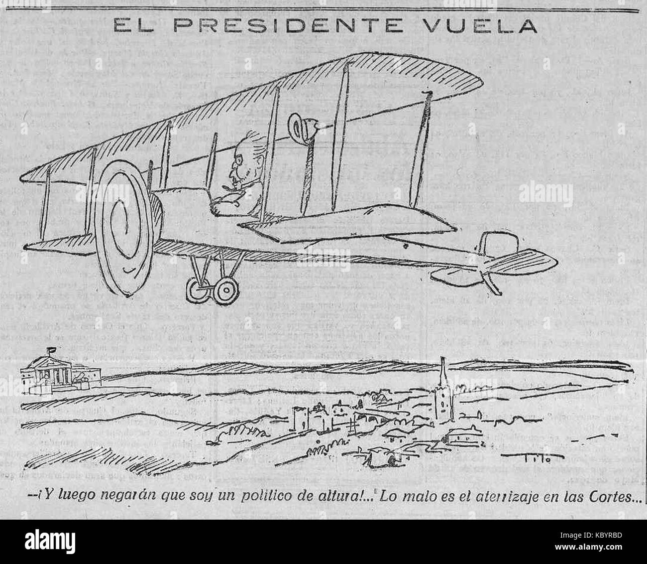 El presidente vuela, de Tito, La Libertad, 18 de octubre de 1922 Stock