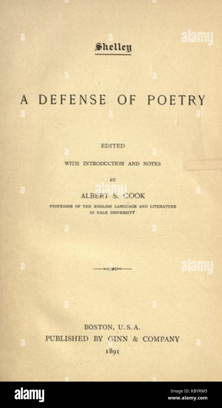 A Defense of Poetry Stock Photo - Alamy