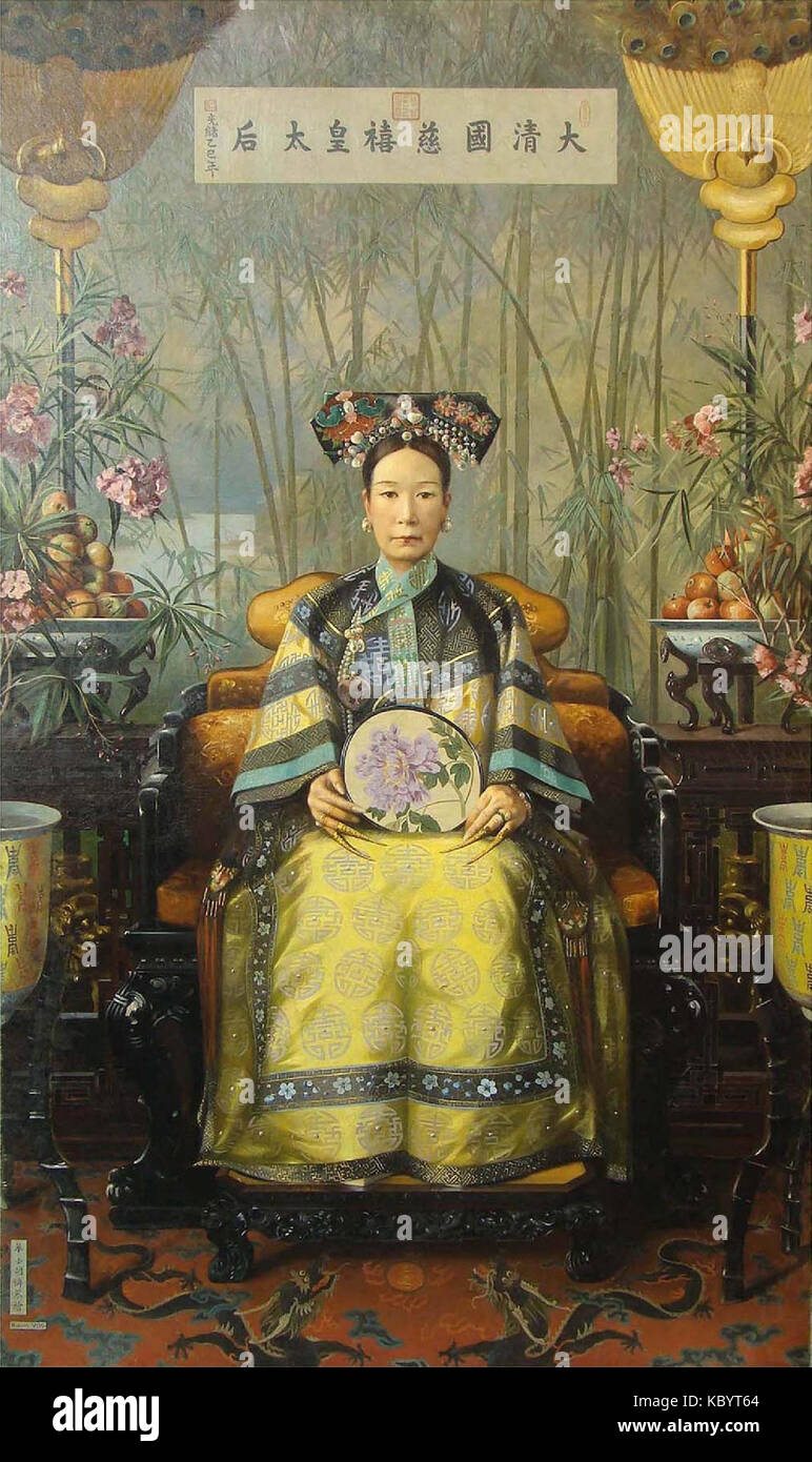 Hubert Vos's painting of the Dowager Empress Cixi (Tzu Hsi) Stock Photo