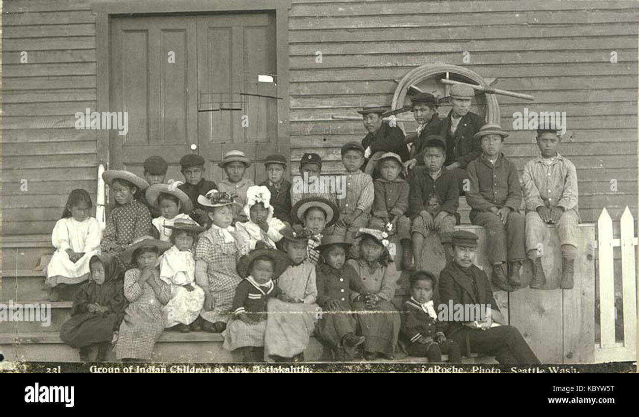 Indian students and their teachers, Metlakatla, Alaska, ca 1894