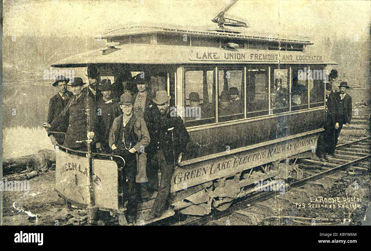 Electric streetcar, Green Lake Electric Railway Company car no 1, at