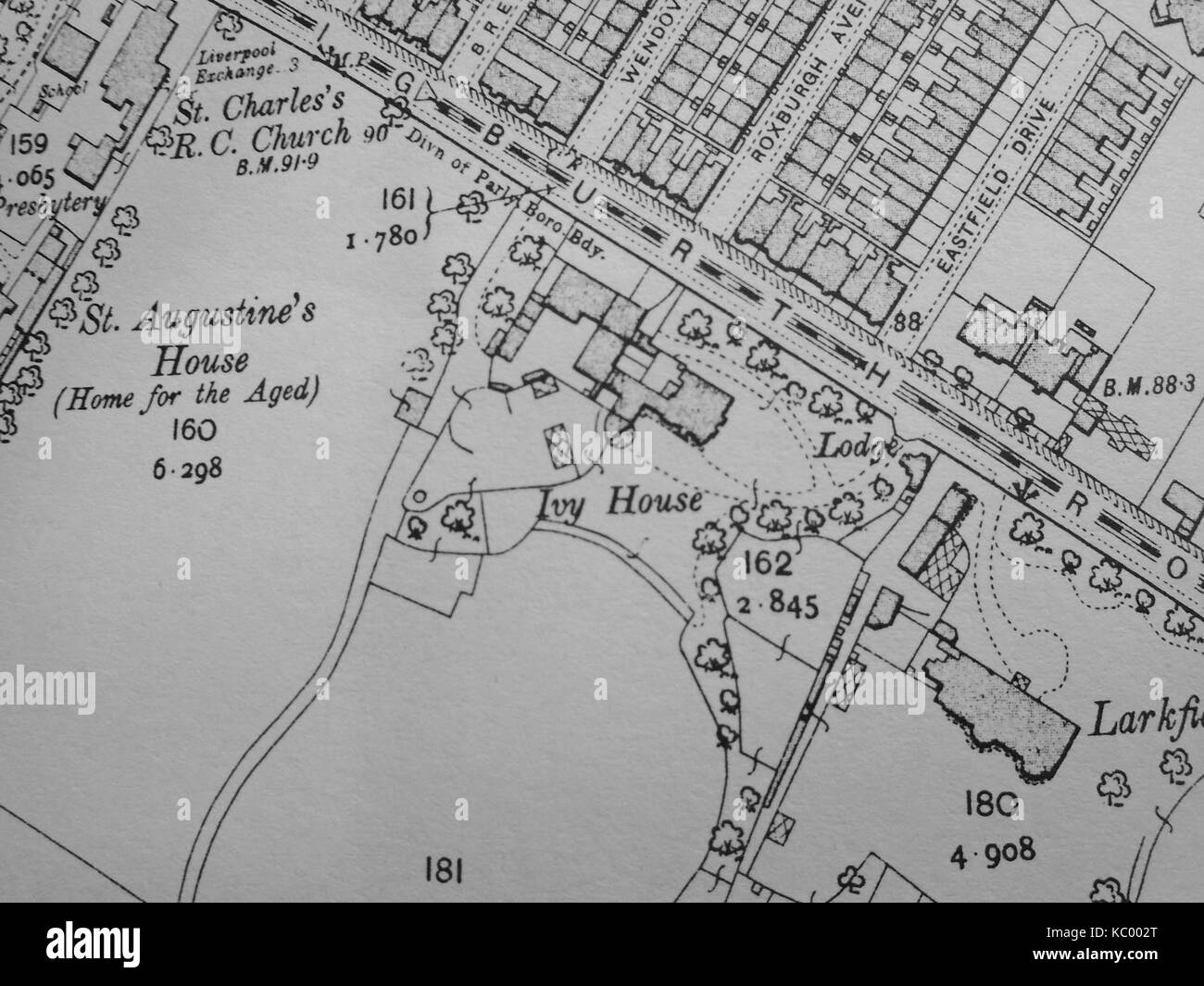 Ivy House on 1908 OS map Stock Photo Alamy